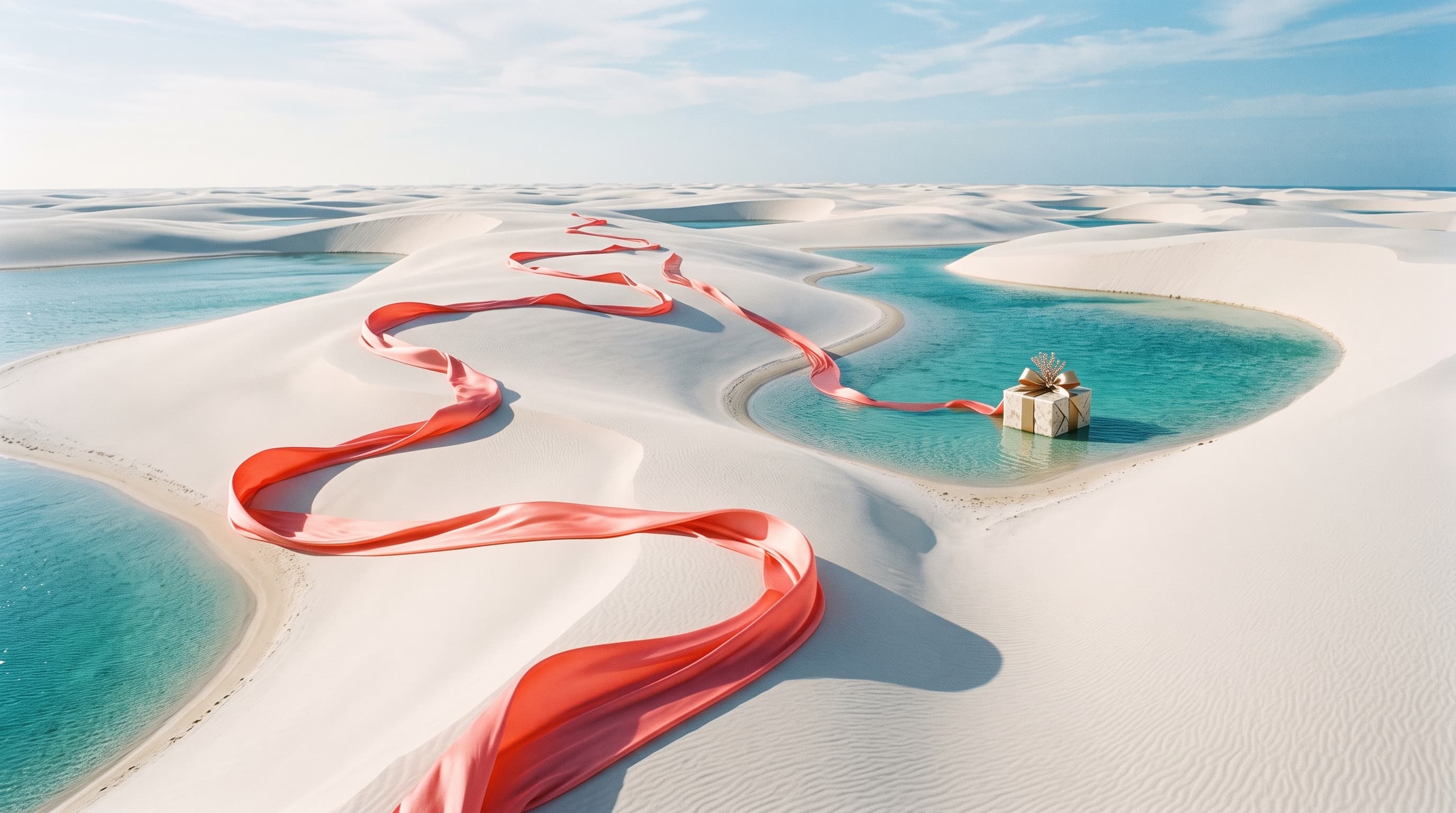 Lençóis Maranhenses com fita coral